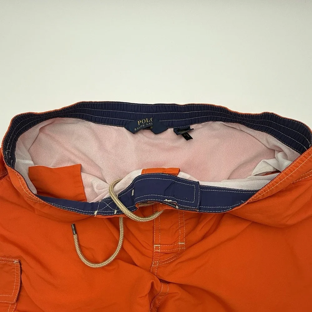 Polo Ralph‎ Lauren Swim Trunks Men's Size XL Orange Pockets - Picture 10 of 13